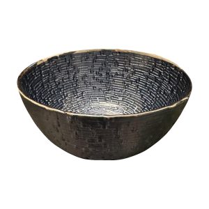 Blue Glass bowl with silver rim