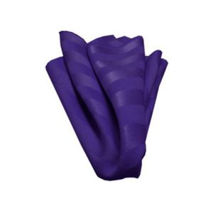 Folded Polyester Striped Cadbury Purple Napkins