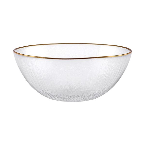 Glass bowl with gold rim