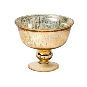 Gold mercury compote vase