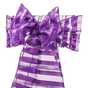 Striped Organza Sashes – Cadbury Purple