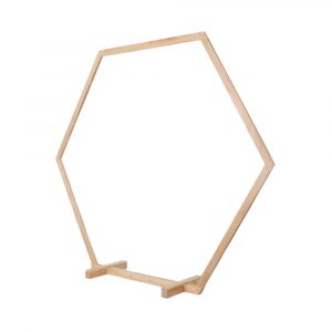 Two angled sail boards, hexagon and plinth