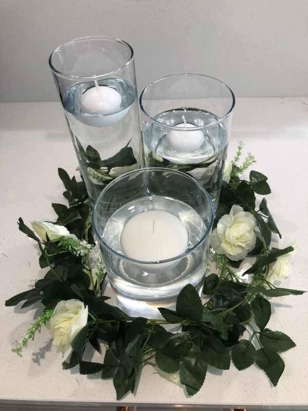 3 piece set Hurricane Vases - Image 2