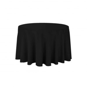Black 120" Round Polyester Tablecloth