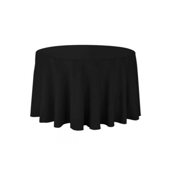 Black 120" Round Polyester Tablecloth