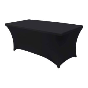 Black 5ft Spandex Rectangular Table Cover