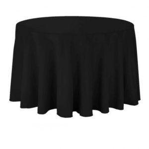 Black 90" Round Tablecloth