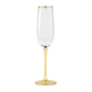 Champagne Flute gold rim and stem