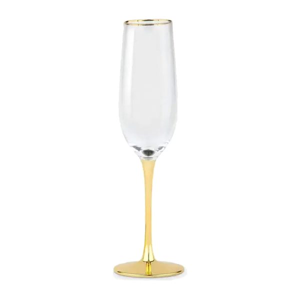 Champagne Flute gold rim and stem