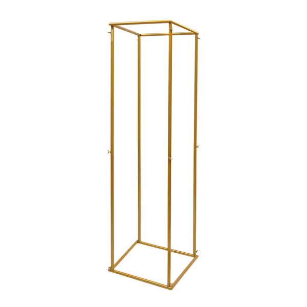 Cube 80cms Flower Stand gold