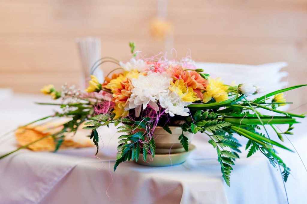 Flowers on a table