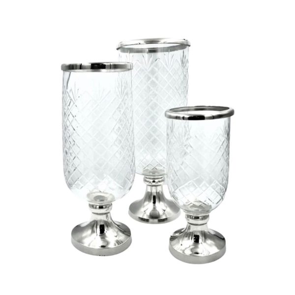 Glass and silver feet