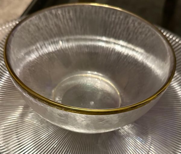 Glass Bowl with Gold Rim Set - Image 3