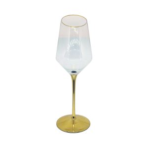Gold rim and gold stem wine glass