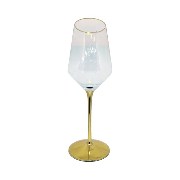Gold rim and gold stem wine glass