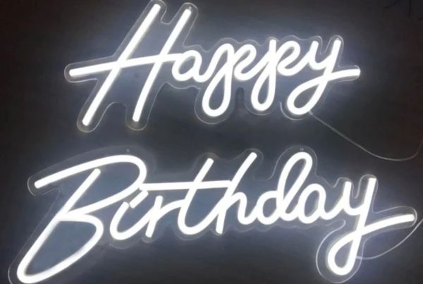 Happy birthday neon sign