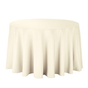 Ivory 120" Round Polyester Tablecloth
