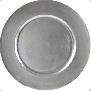 Lincoln Silver Acrylic Charger Plate
