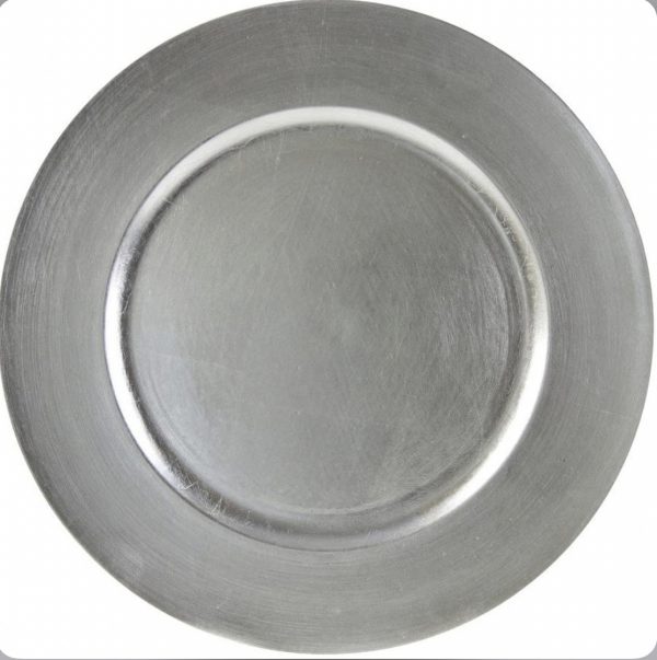 Lincoln Silver Acrylic Charger Plate