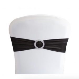 Lycra Chair Bow with Buckle - Black