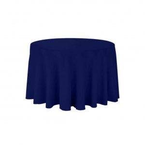 Navy 120" Round Polyester Tablecloth