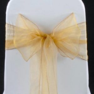 Organza Chair Sash - Gold