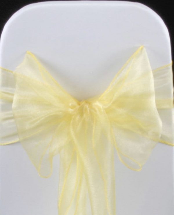 Organza Chair Sash - Lemon