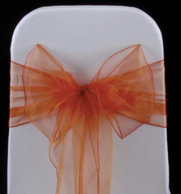 Organza Chair Sash - Burnt Orange
