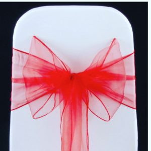 Organza Chair Sash - Red