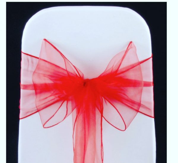 Organza Chair Sash - Red