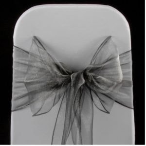 Organza Chair Sash - Silver