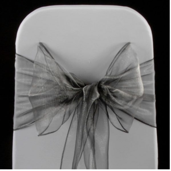 Organza Chair Sash - Silver