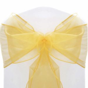 Organza Chair Sash - Yellow Gold