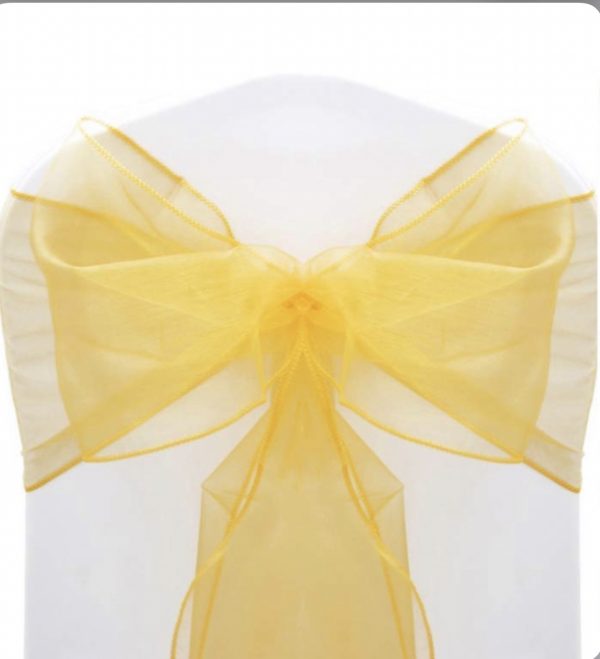 Organza Chair Sash - Yellow Gold