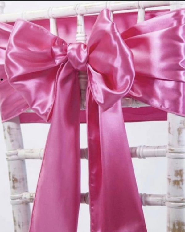 Satin Chair Sash - Cerise