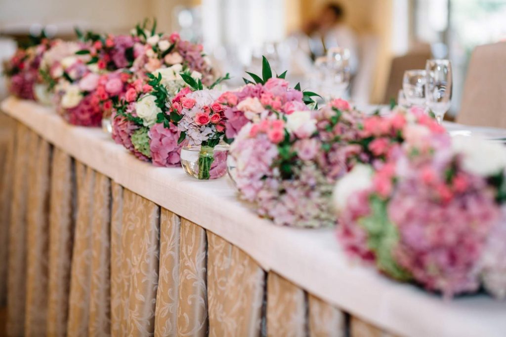 Table with floral