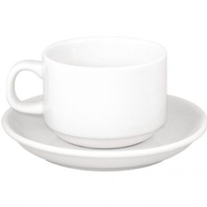Tea / Coffee Cups and Saucers - 7oz White