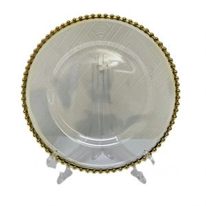 Trini Gold Bead Acrylic Charger Plate