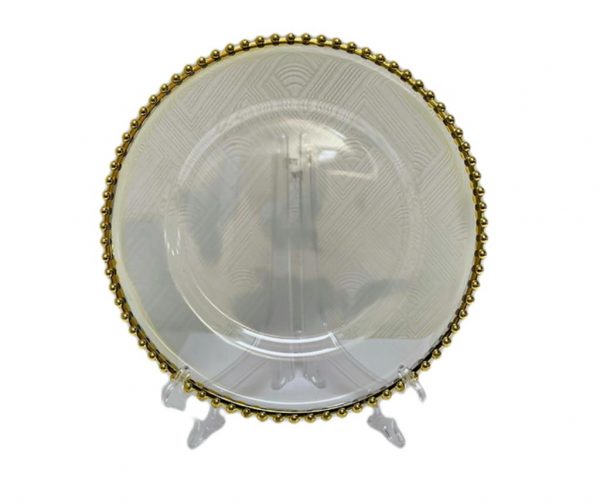 Trini Gold Bead Acrylic Charger Plate