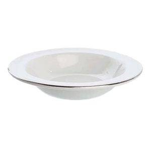 White Rim Dessert Bowl