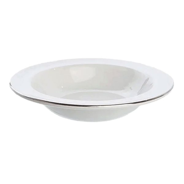 White Rim Dessert Bowl