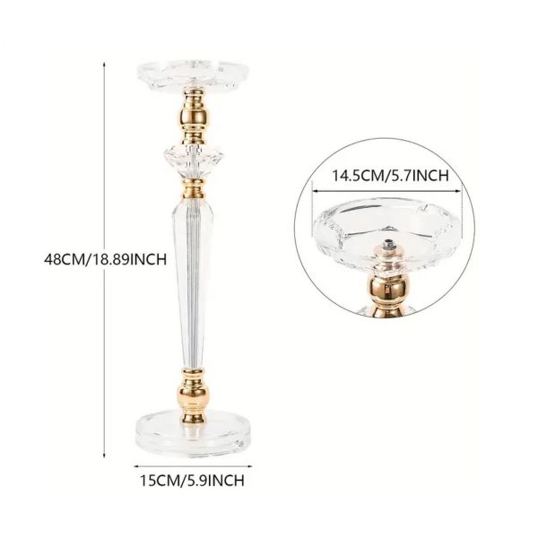 Tall Acrylic & Gold Flower Stand - Image 2