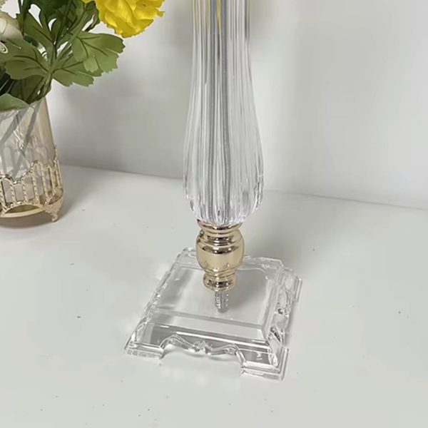 Acrylic and Gold Flower Stand