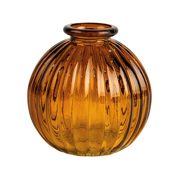 Amber Glass Bottle Vase